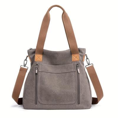 Bolso de mano de lona de gran capacidad, bolso cruzado ligero y duradero, bolso de viaje práctico e informal