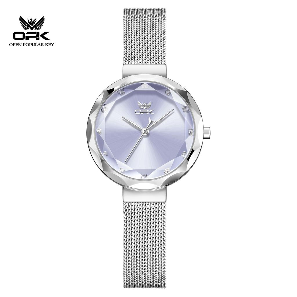 OPK Brand Watches Exquisite and Elegant Diamond Cut Mirror Women's Waterproof Quartz Watch 6098
