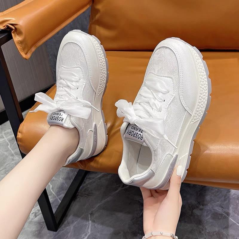 

Китайские атласные туфли Forrest Gump, женские, весенние, новые, на толстой подошве, маленькие, повседневные, спортивные туфли 40 серый