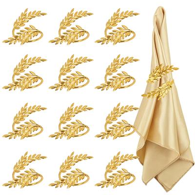 6/12 stücke Blattgold-Serviettenringschnallen für Hochzeit, Geburtstag, Party, Esstischdekoration, Weihnachten, Thanksgiving, Serviettenhalter