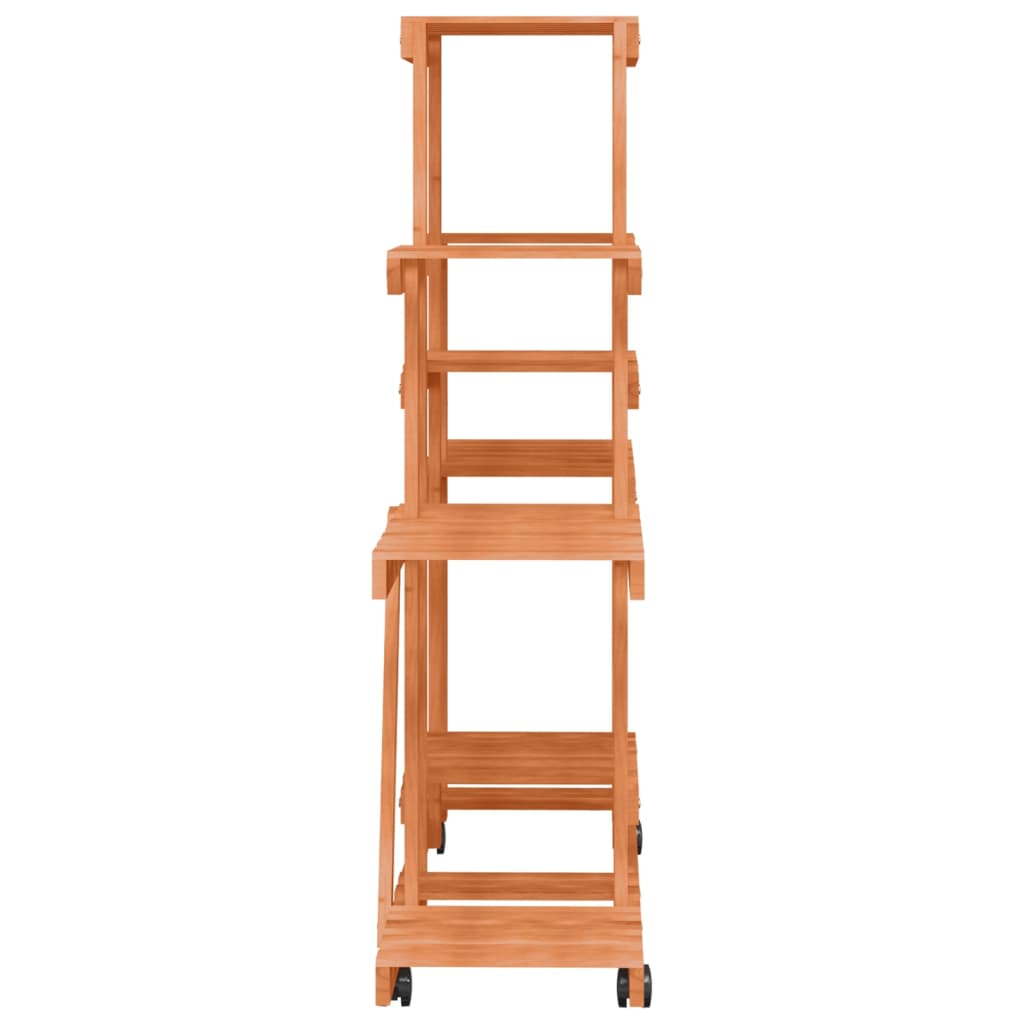 Vidaxl Wheeled Plant Stand, 110X25X101 Cm, Solid Fir Wood