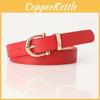 Ladies Chic Faux Leather Waist Belt With Pin Buckle And Geometric Elements For Office Style