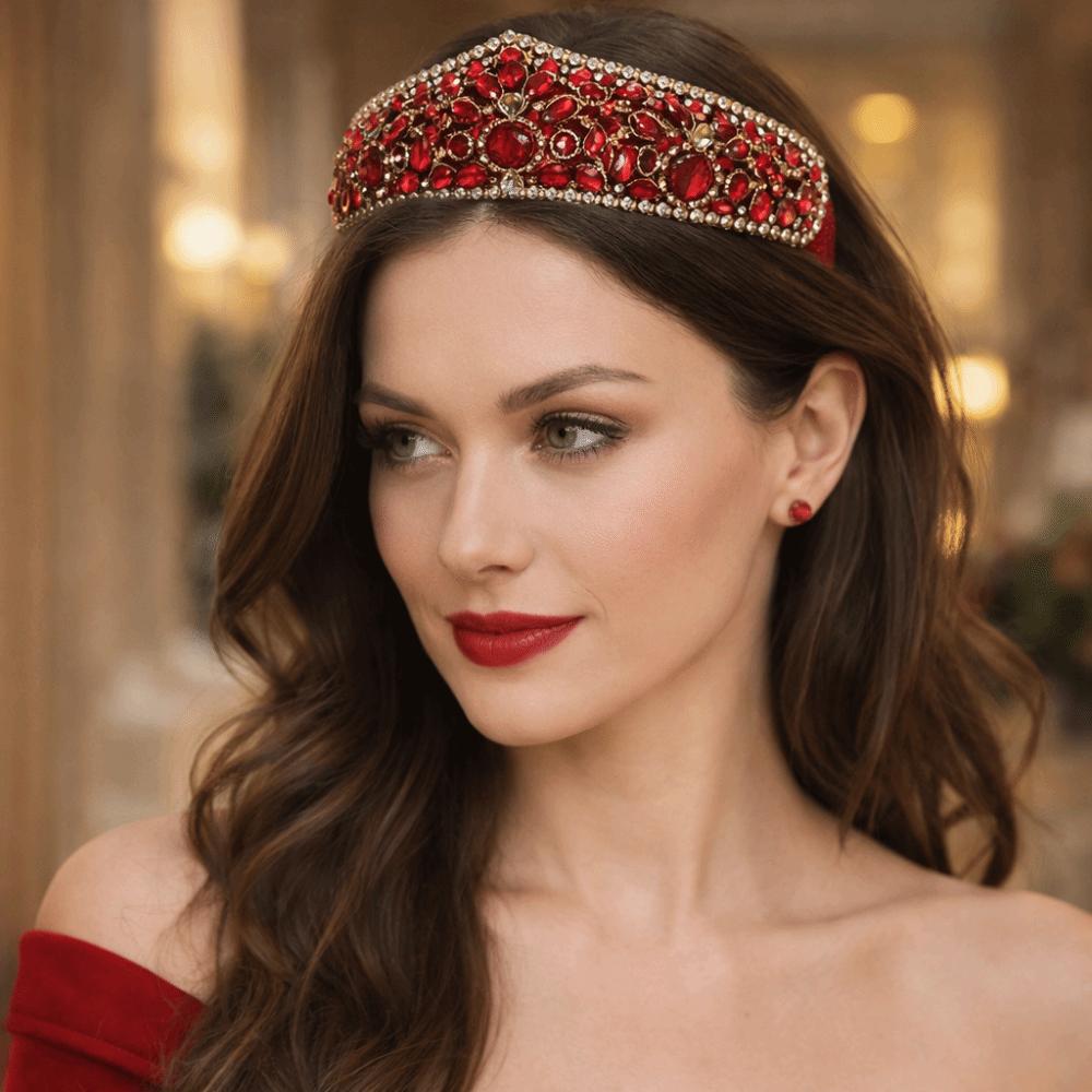 Wide Brim Women Hair Hoop Shiny Baroque Headdress Fashion Rhinestone Headband Travel