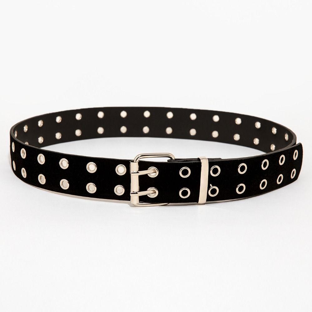 Pin Buckle Suede Rivet Belt Luxury Design Punk Waistband Paired with Skirts Jeans