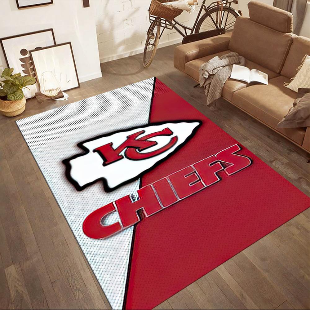 Kansas City Chiefs Square Rugs Are a Great Choice for Living Rooms, Bedrooms, Home Décor, and As Gifts.