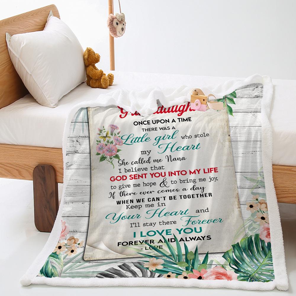 Decke 2D Digitaldruck Lammfell Kristallfleece Handgeschriebener Brief Deckenbezug Decke
