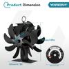 16 Blades Heat Powered Fireplace Fan Double Sided Log Wood Burner Ecological Efficient Home Heat Distribution Quiet Stove Fan