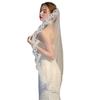 Short Lace-Edge Bridal Veil for Photography and Travel
