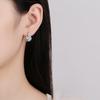 925 Sterling Silver Round Crystal Stud Earrings For Women Girls Wedding Engagement Fashion Jewelry