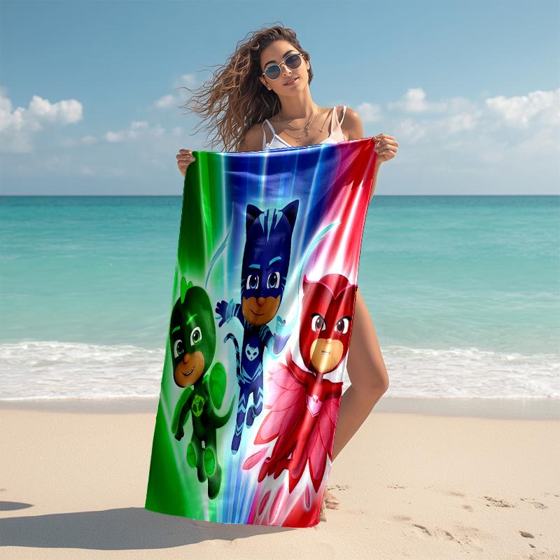 1pc PJ Marks1 Beach Towel, Comfortable and Thick, and Swimming/Bath/Picnic/Camping Towel, Suitable for Seaside Beaches