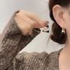 Vintage Natural Stone Colored Round Beads Pendant Gold Earrings Trendy Jewelry Unusual Ear Accessories for Women