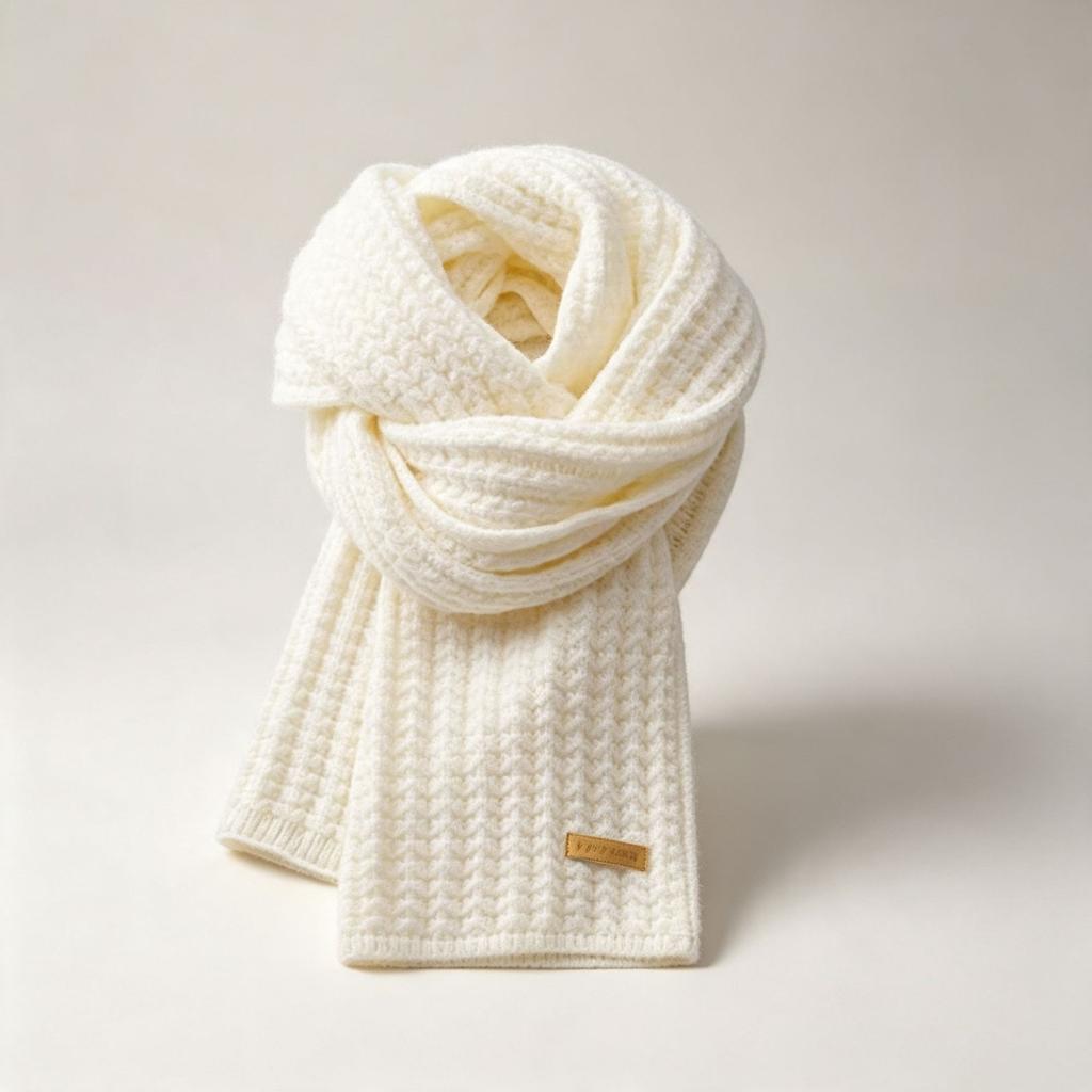 Scarf female autumn and winter Korean version solid color knitted wool warm student cute couple Internet celebrity scarf male versatile