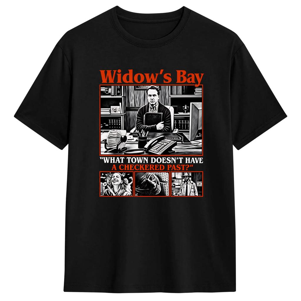 Oversized T Shirt Summer Widow's Bay Comedy Horror Series Novelty T Shirts Cotton Tshirt for Men Loose Short Sleeve Top Tees