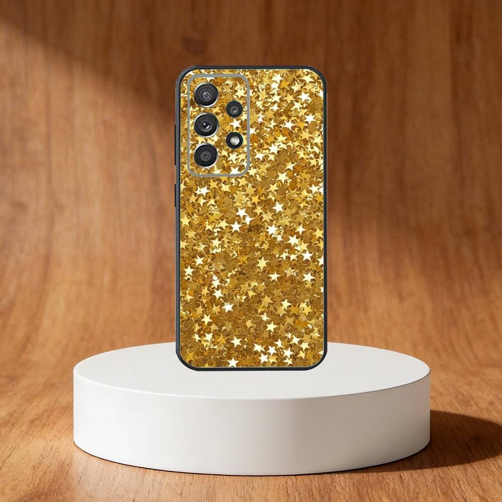 White Gold Purple Pink Glitter Phone Case For Samsung S25,S24,S21,S22,S23,S30,Ultra,S20,Plus,Fe,Note,10,9,5G Black Cover