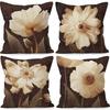 American Retro Linen Peach Leather Velvet Pillow Case Living Room Sofa Office Car Cushion