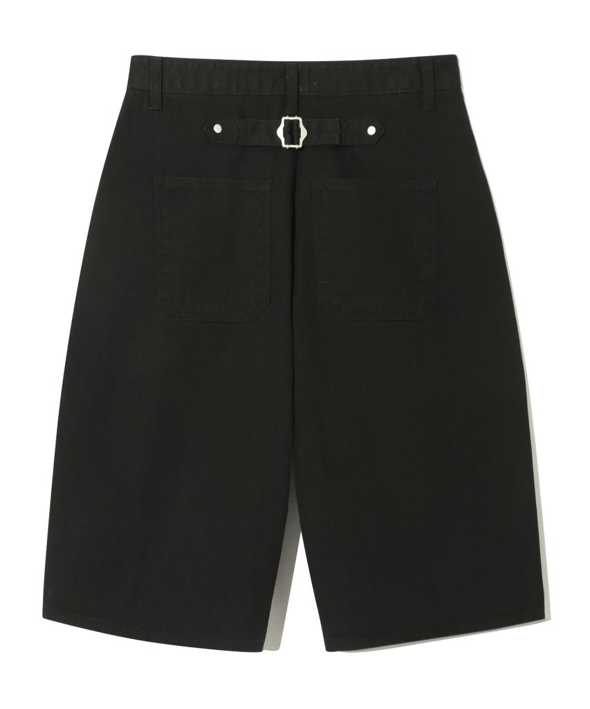 BASEMOMENT Cinch Back Curved Bermuda Shorts Black