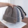 Exquisite small standard simple solid color autumn and winter warm wool knitted hat versatile daily warm face small knitted hat