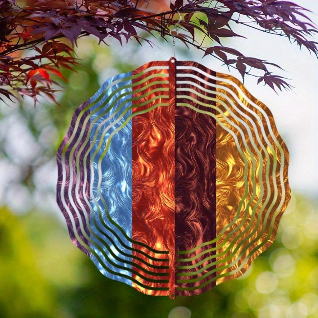 Hanging Wind Spinner 10 Inch Outdoor Garden Decor Metal Wind Chime with 360 Rotating Hook Elegant Lawn Balcony