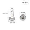 uxcell Hex Washer Self-Tapping Screws, 304 Stainless Steel Hex Flange Sheet Metal Screws, M4x12mm, 25 Pieces