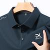 New Men'S Business Casual Long Sleeved Shirt With Badge Solid Color Polo Shirt Fashionable Breathable Comfortable Versatile Top