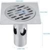 Stainless Steel Floor Drain with Filter, Square Shower Drain for Bathroom and Kitchen, Anti Odor Floor Waste Grate