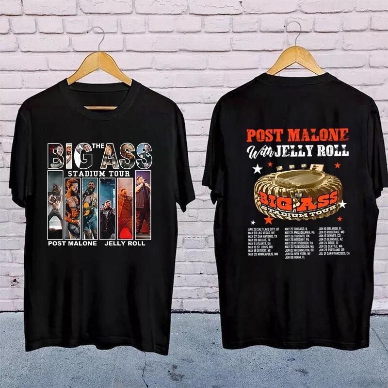 Футболка POST MALONE, Футболка The Big Ass Stadium Tour 2025, Футболка рэпера Jelly Roll. S