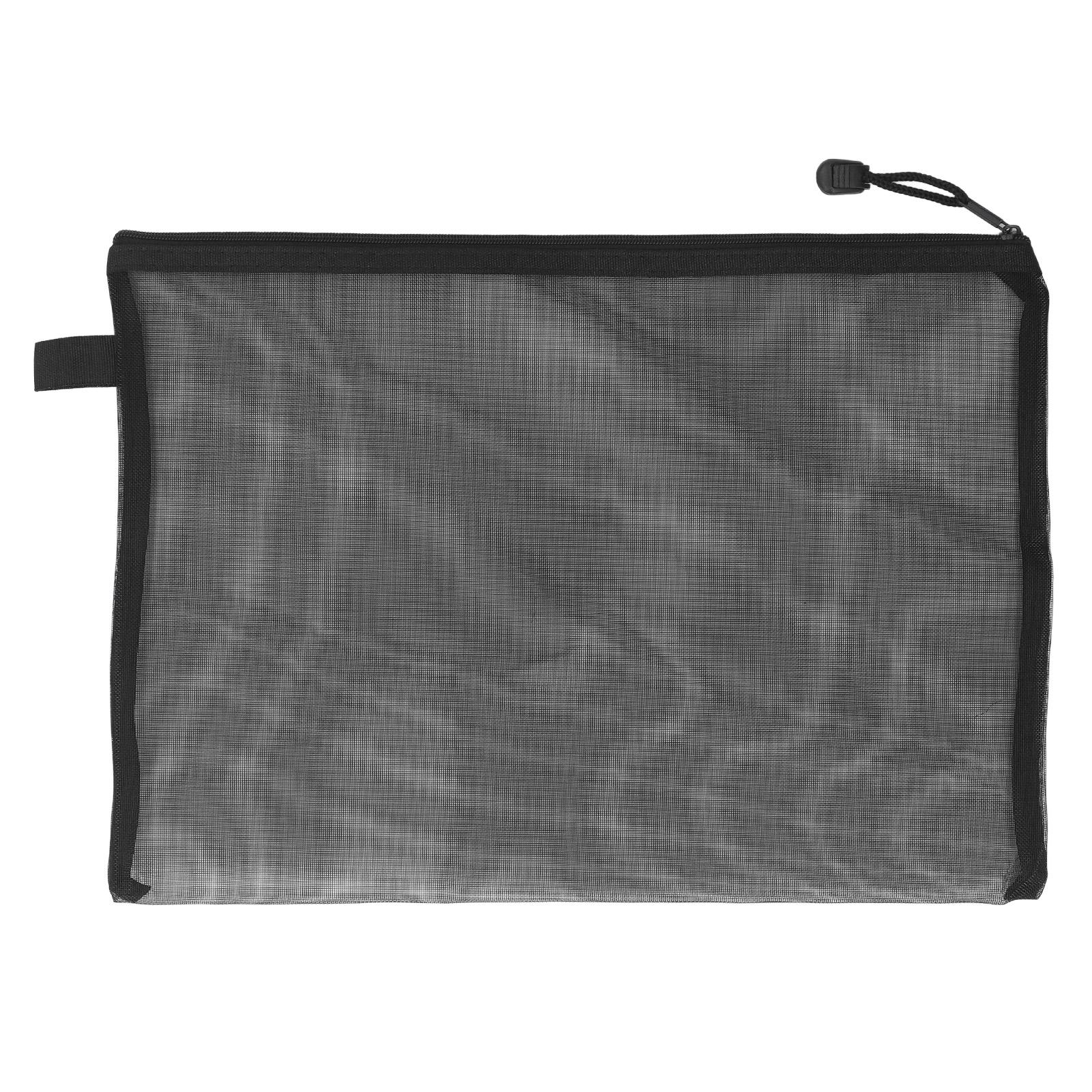 

10 шт. сетчатый мешок на молнии прозрачный нейлоновый мешок для бумаги формата А4 для офисных файлов документов школы чёрный