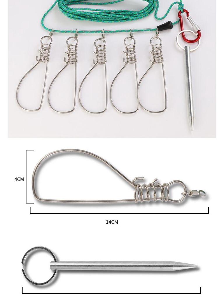 Stainless Steel Big Fish Hook & Lock - Large Portable Fishing Tool for Live Fish and Giant Carp.