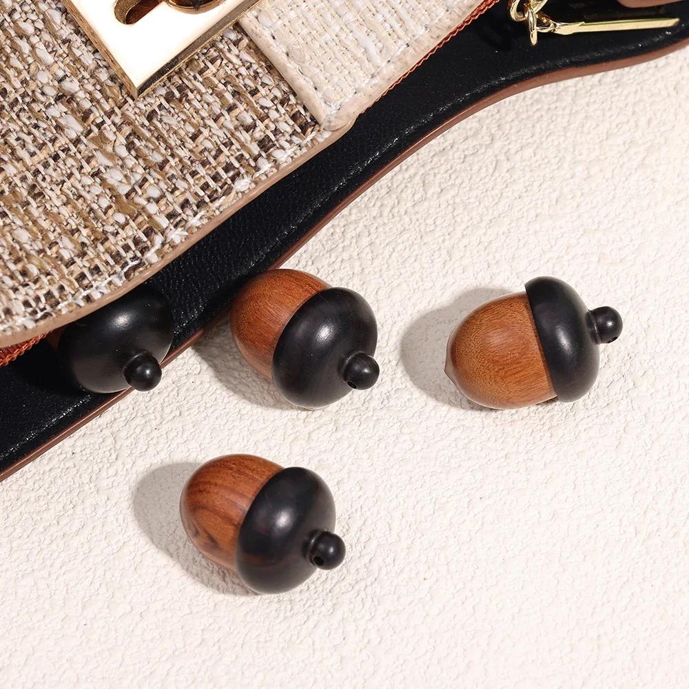 1/20x Mini Wood Acorn Pendant Box Portable Rescue Pill Case Tablets Organizer Multi-purpose Storage Container DIY Acorn Pendant