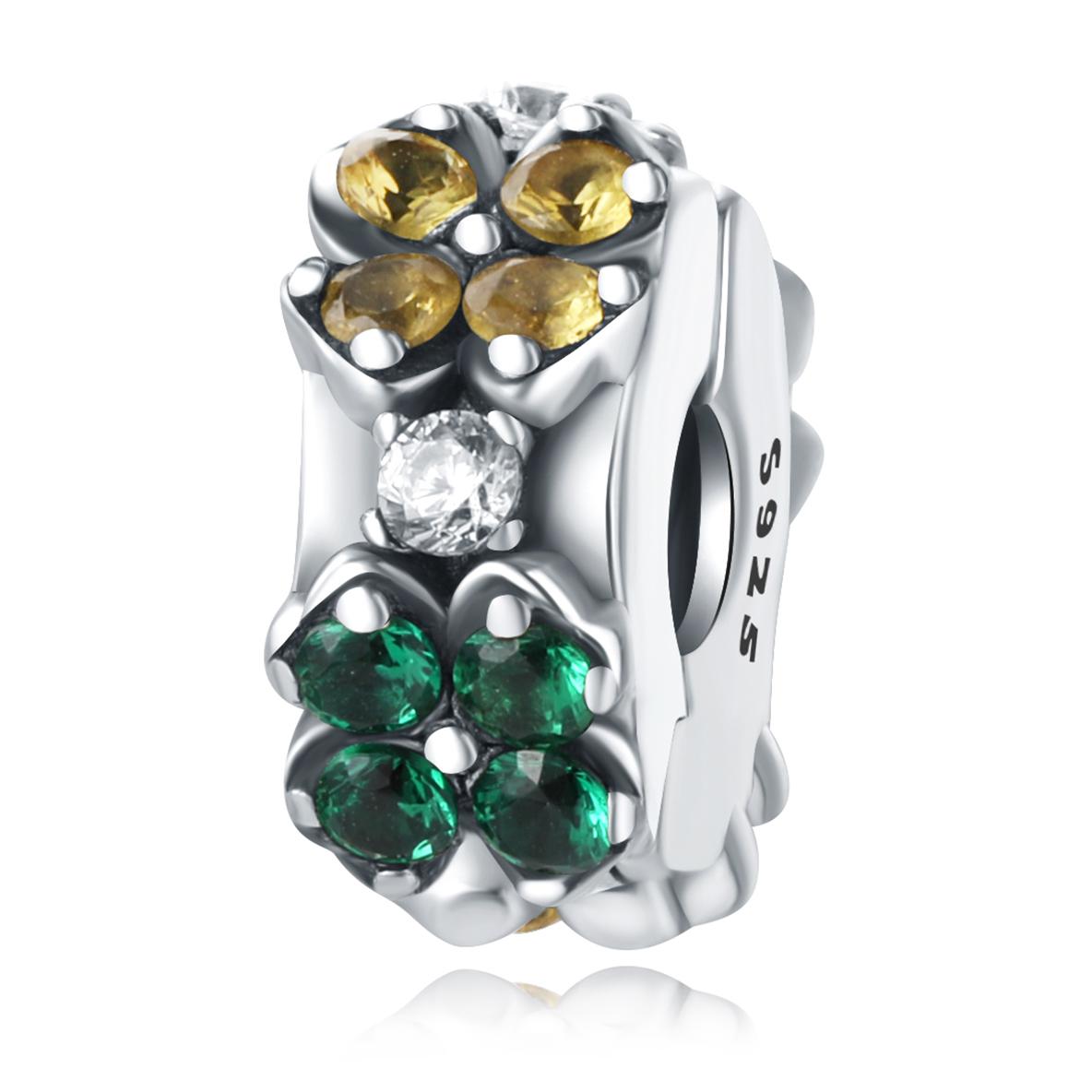 Bead Components Copper Metal Charm Bead Components Authentic Original Green Four-leaf Clover Bead Components Compatible With Bracelet High Quality