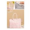 Solid Colour Women Waterproof Tote Bag Insulation Food Bag For Office Lunch Box Bag  Able Simple Large Capacity
