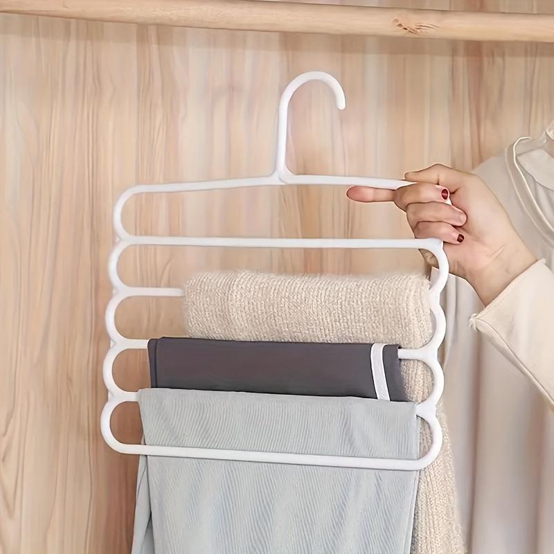 5-Tier Space-Saving Pants Hanger - Anti-Slip, Multi-Layer Closet Organizer for Wardrobe, Perfect for Pants and Scarves Clothes Hangers