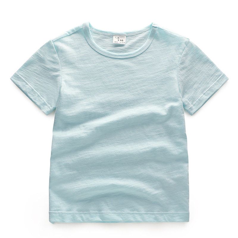Slub Cotton Crew Neck Light Breathable Solid Color Ins Short Sleeve