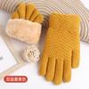 New warm and cold touch screen gloves thickened and velvet women's winter knitted gloves to keep out the cold