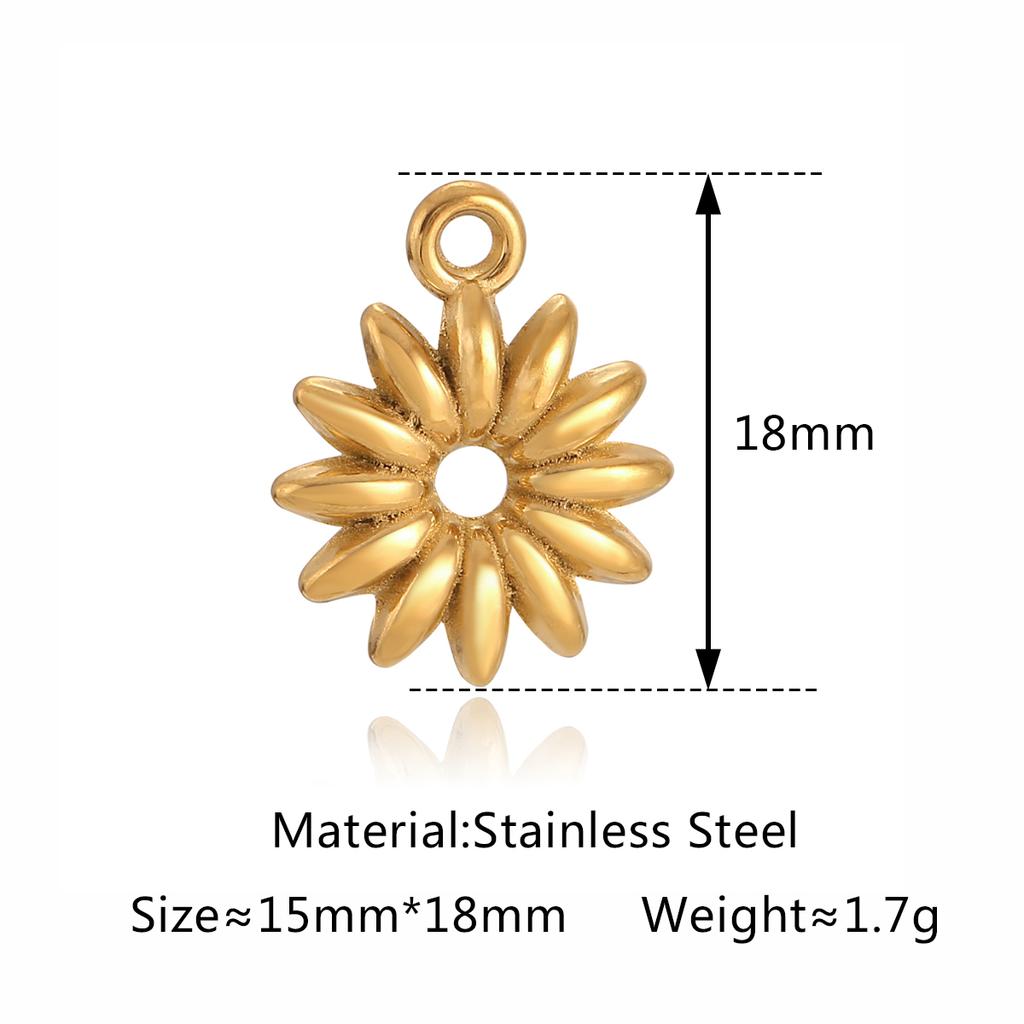 3Pcs Rose Flower/Daisy/Clover/Bee/Butterfly Charms Stainless Steel Pendant DIY Necklace Bracelet Earring Jewelry Making Finding