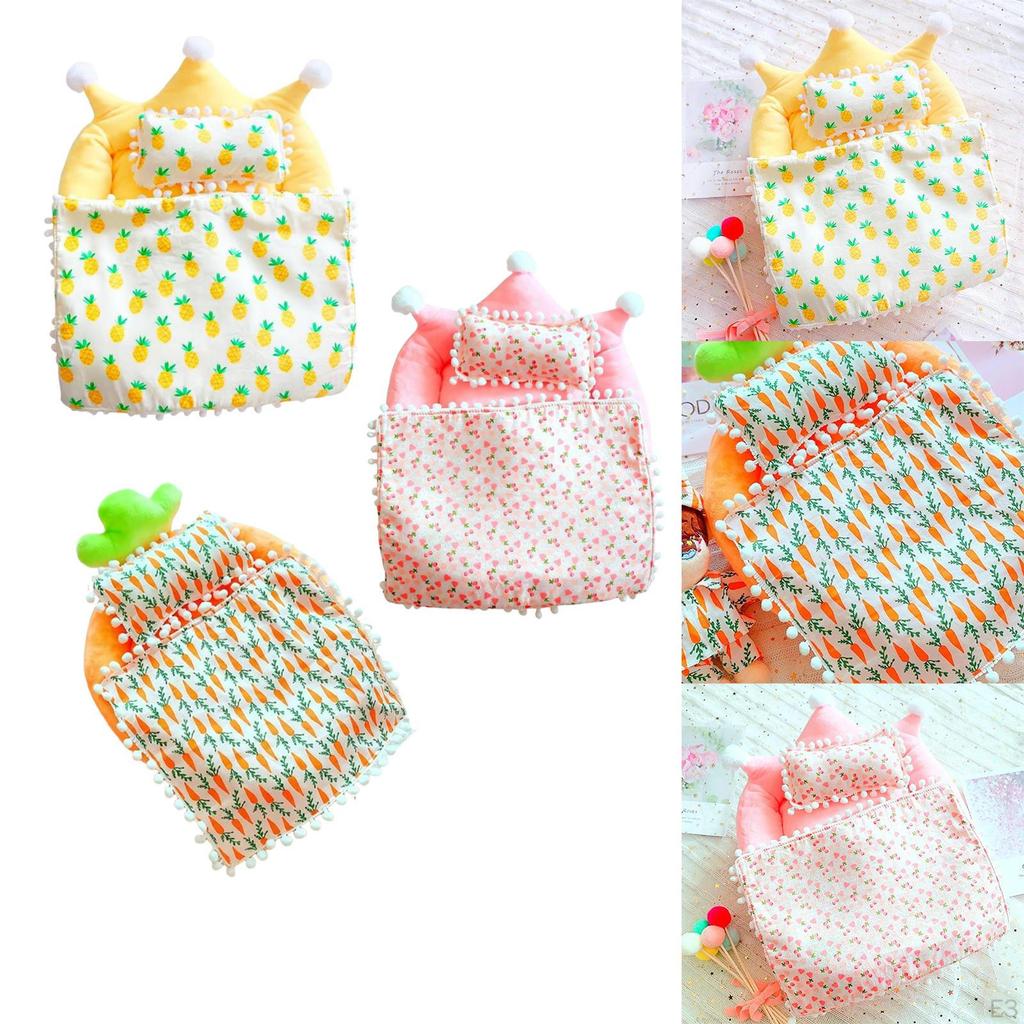 Doll Bed Desktop Display Quilt Mattress Pillow Miniature Furniture for Bedroom Decoration