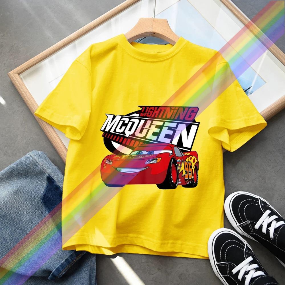 Hot Sale Car Pixar Lightning McQueen Print Cute Kids T-Shirts Girls Clothes Baby Boys Short Sleeve T Shirt Summer Children Tops