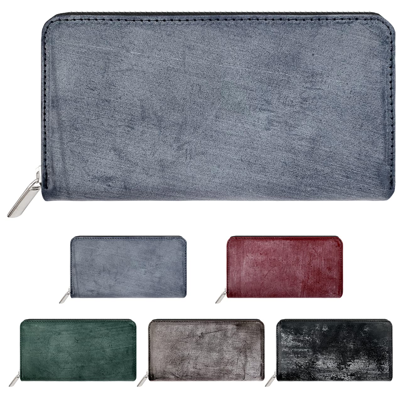 

Длинный кошелек Leo&Aoi, Сделано в Англии из натуральной шорно-седельной кожи, Застежка на круглую молнию, Отделения для карт, Отделение для монет, Кожа Bloom Bridle, Темно-синий