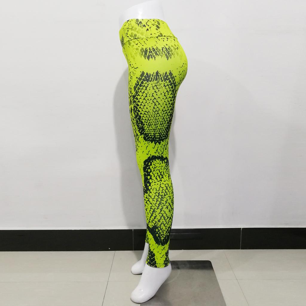 Calças de Moletom Femininas com Estampa de Cobra Vermelha Leggings para Corrida Fitness Calças de Yoga Justas Moda
