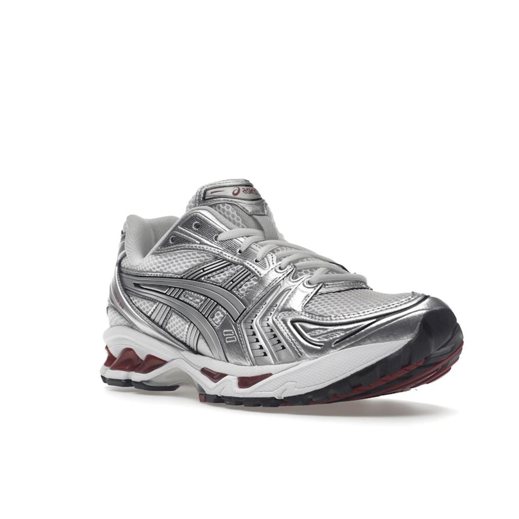 Asics Gel Kayano 14 Pure Silver Red Unisex Sneakers White 1201A019-104