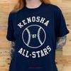 Vintage 1987 Soft Comfy Retro Kenosha Baseball All Stars T Shirt Vintage Graphic Top For Everyday Wear Versatile