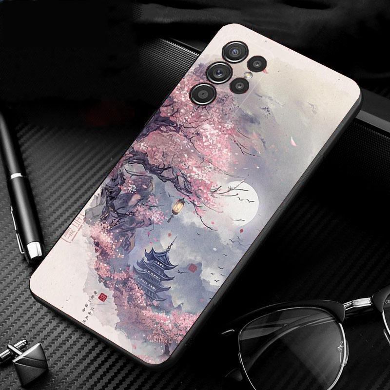 

Чехол для телефона с изображением японского пейзажа Cherry Flower Mountain для Samsung S24 S23 S22 S21 S20 Ultra S20 S22 S21 S10E S20 FE S24 Plus Shell S22Ultra 5G