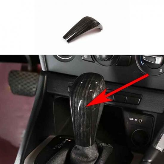 For BMW X1 E84 2010-2013 Black Wood Grain Central Console Gear Shift Knob Cover