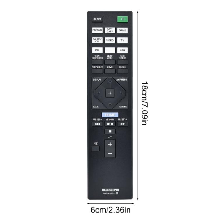 RMT-AA231U Replacement Remote Control for STR-DN1070 STR-DH770 STR-DN1080 Receiver Home Theater Systems Accessories