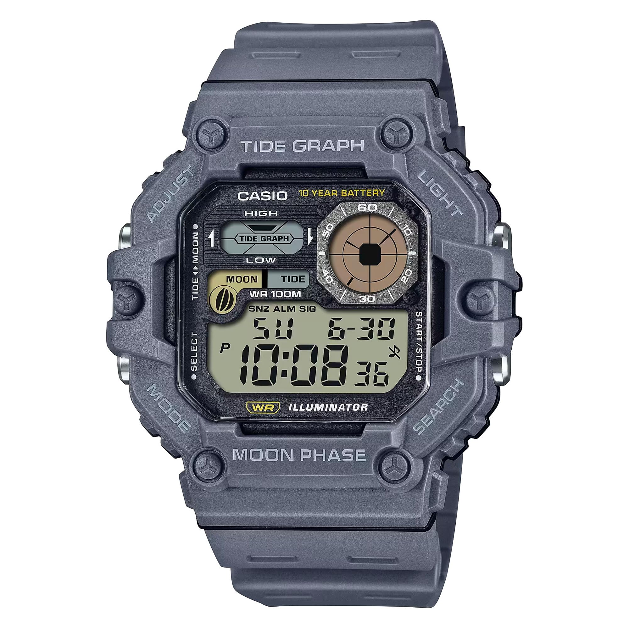Casio Цифровые часы на полимерном ремешке WS-1700H-8AVDF, Унисекс, Многоцветные, Спортивные.