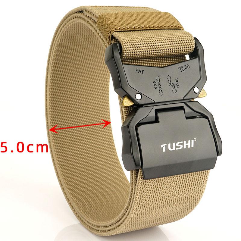 

Новый мужской ремень для поездок на работу с автоматической пряжкой из нейлона, универсальный двухслойный толстый ремень для отдыха на природе 125cm