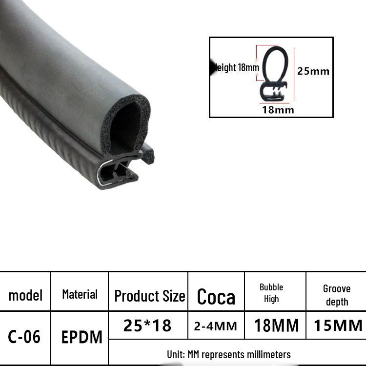 U-Shaped Waterproof Anti-Collision Dustproof Electrical Cabinet Rubber Seal