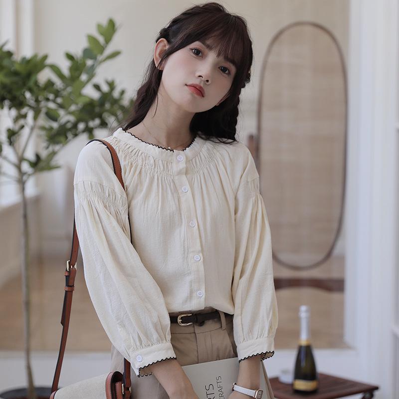 2026 Spring Retro Elegant Long-Sleeve Women's Shirt - French Chic Design