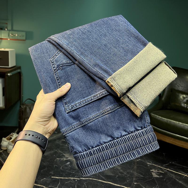 Neue Slim Jeans Herren Stretch Tapered Hose Locker Harlen Neun-Punkte-Hose