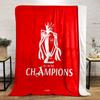 Red Champions Trophy Designed Flannel Blanket for Bedroom, Living Room, Sofa, and Nap
